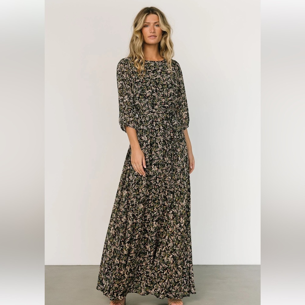 Baltic Born The Rebecca Black Floral Maxi Dress Size M